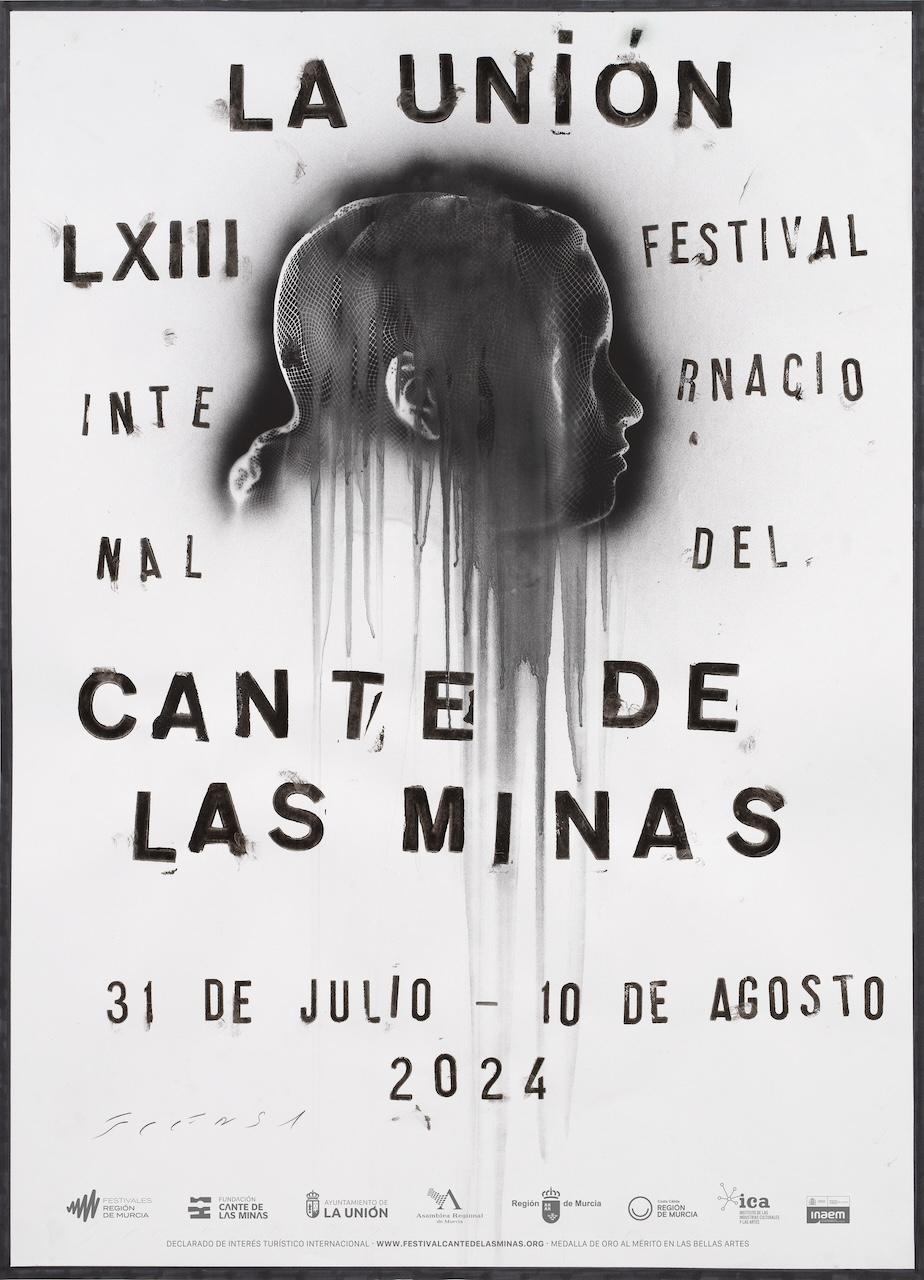 Jaume Plensa plasma "la voz que sale de la oscuridad de la garganta" en el cartel del 63º Cante de las Minas
