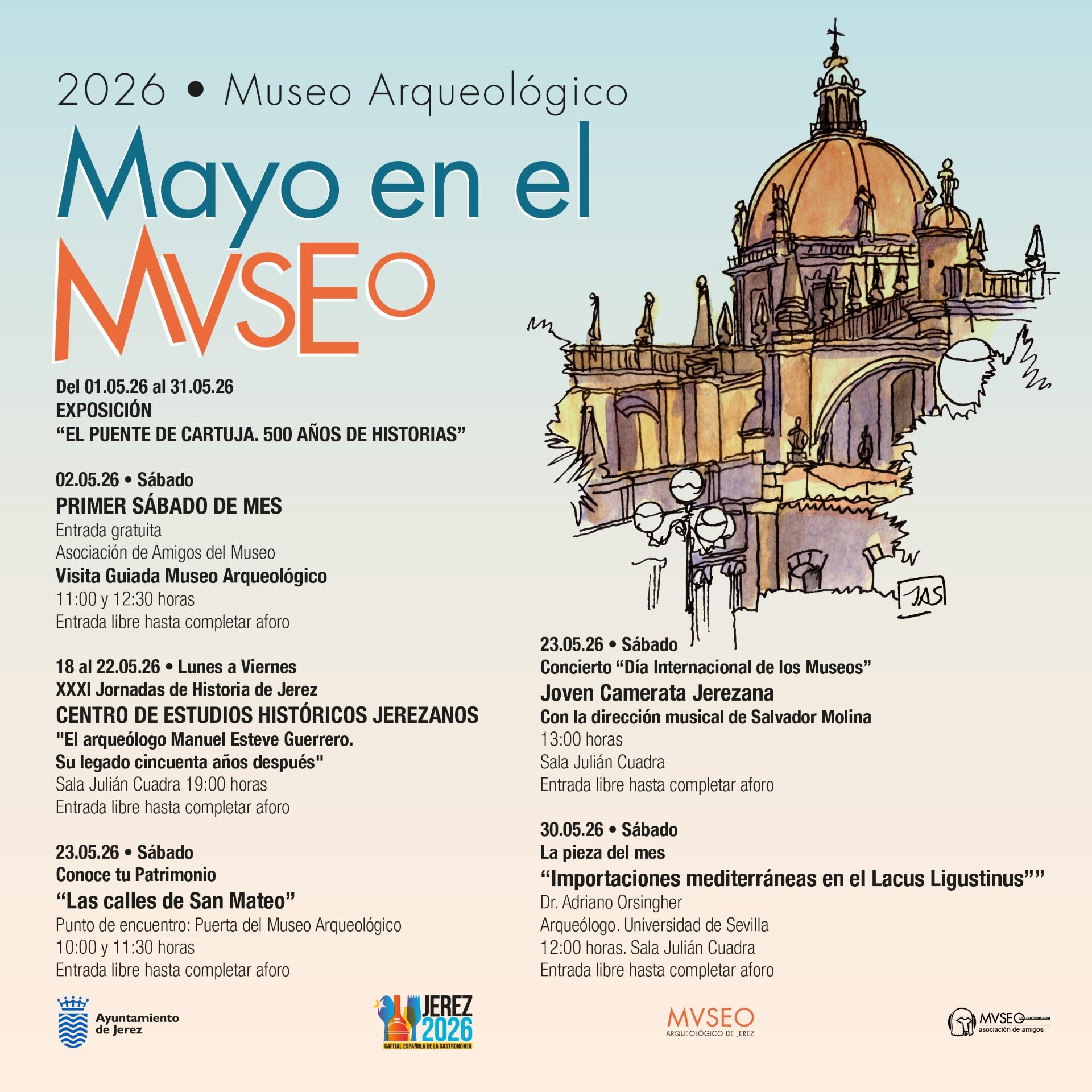 El Museo Arqueológico de Jerez presenta una variada programación para el mes de mayo centrada en la historia local 