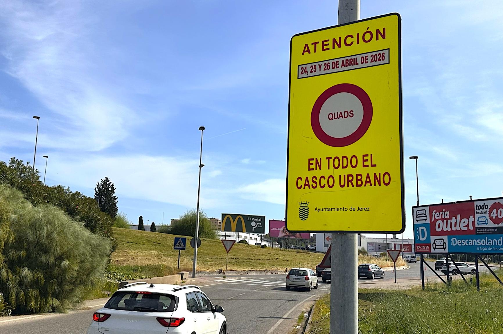 Prohibida en Jerez la circulación de ‘quads’ o vehículos similares en el casco urbano del 24 al 26 de abril