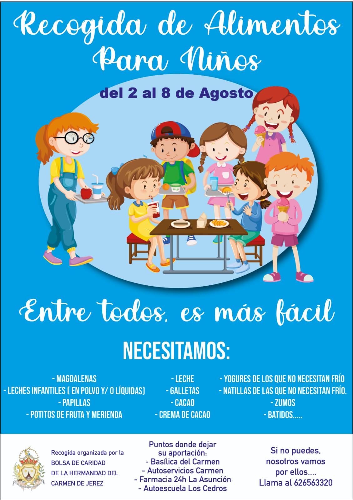 Campaña en el Carmen, de recogida de alimentos para niños