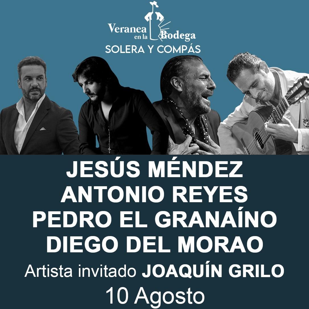 Jesús Méndez, Antonio Reyes, Pedro 'El Granaíno, Diego del Morao y Joaquín Grilo, en el Tío Pepe Festival