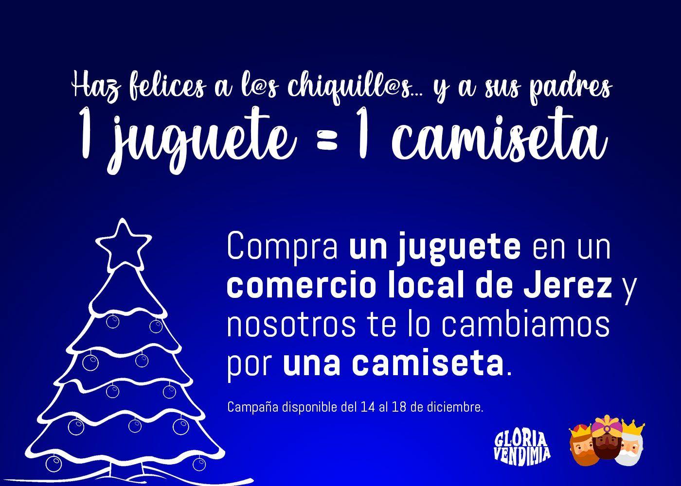 Gloria Vendimia canjeará camisetas por juguetes nuevos para la campaña ‘Ningún niño sin Reyes’