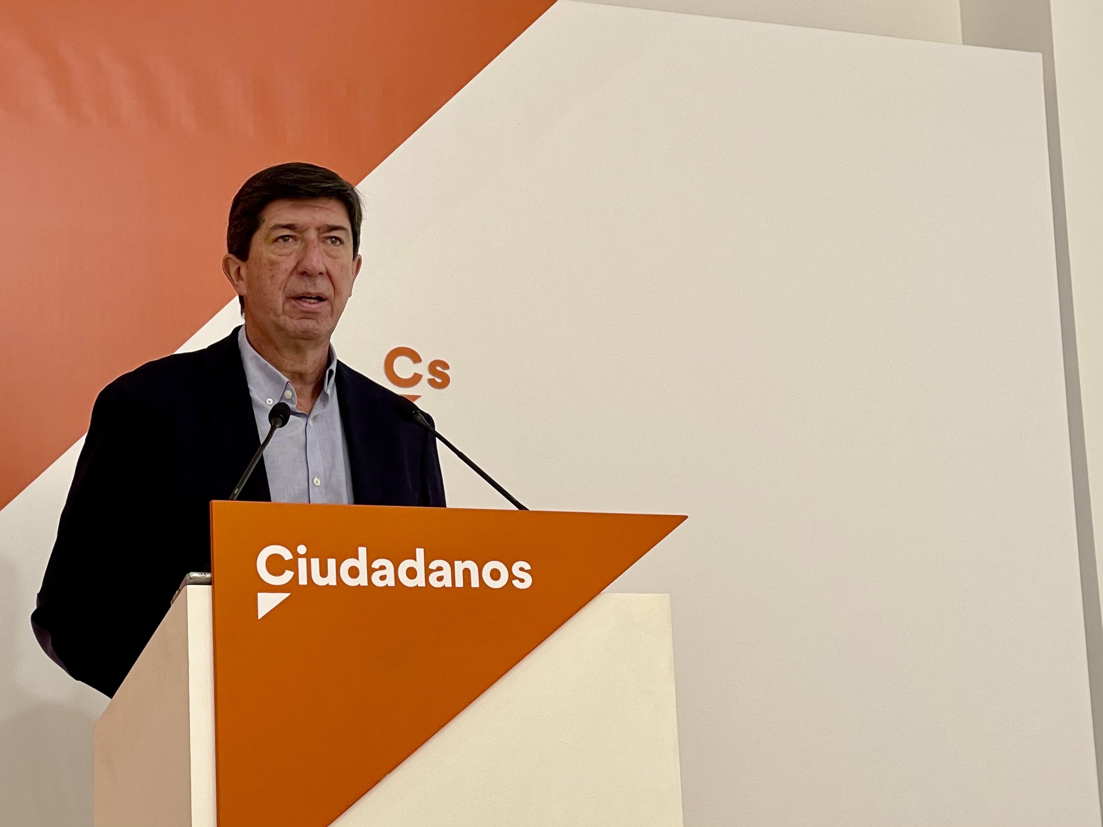 Juan Marín, en Jerez: "Volvemos a tender la mano al Gobierno de España para aplicar un confinamiento inteligente"