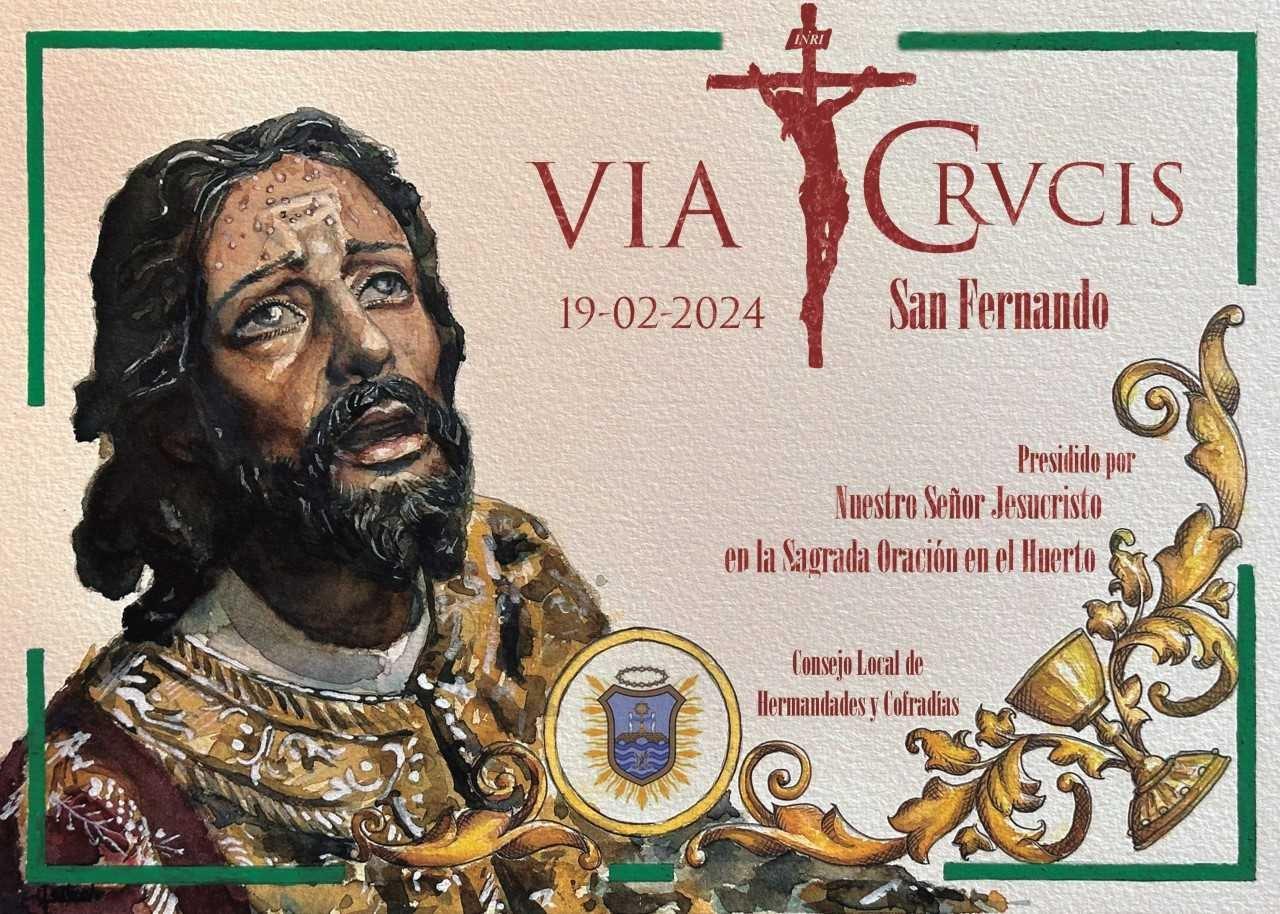 Cartel del Vía Crucis en San Fernando