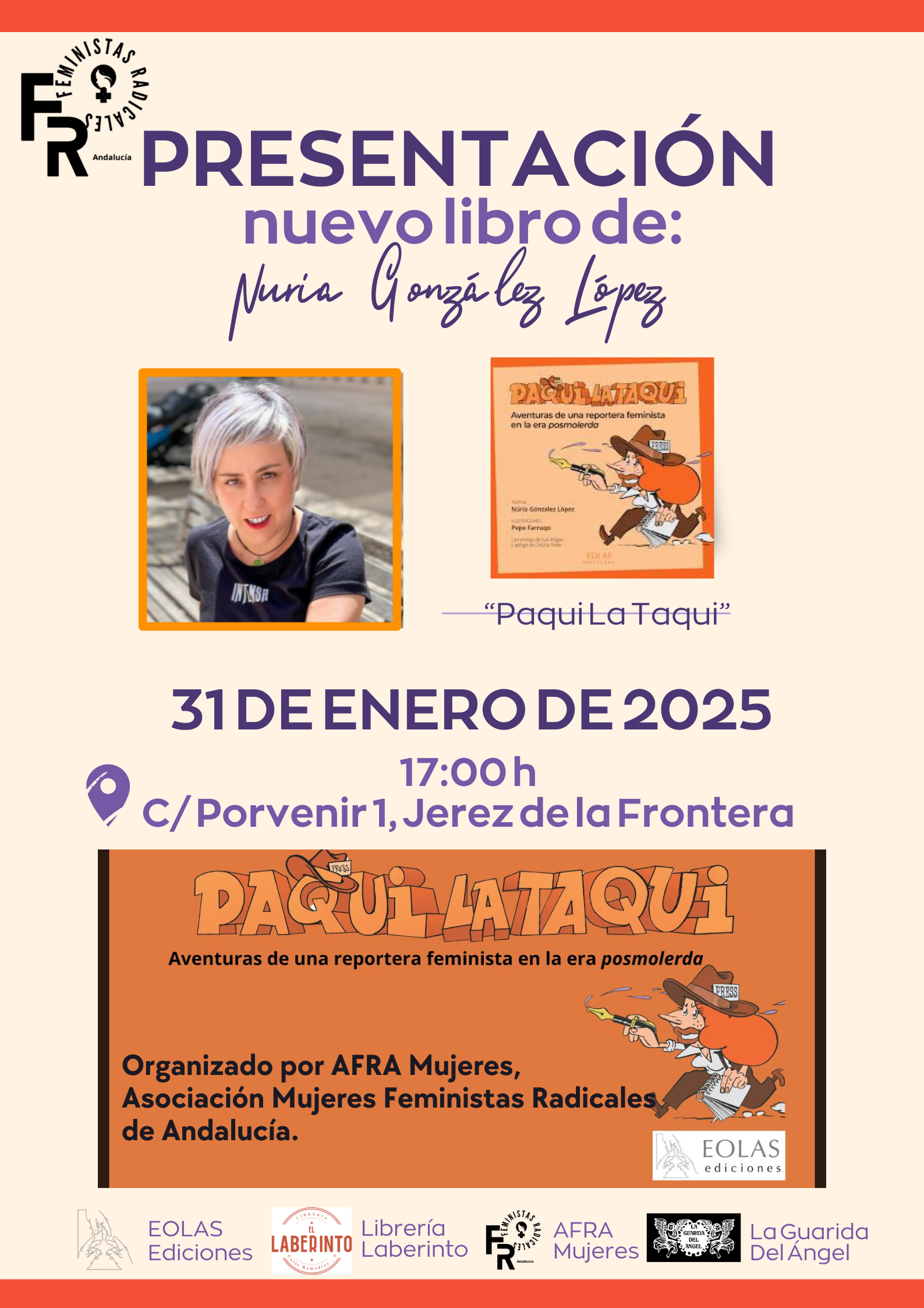 El libro 'Paqui La Taqui' se presenta el 31 de enero en La Guarida del Ángel, en Jerez