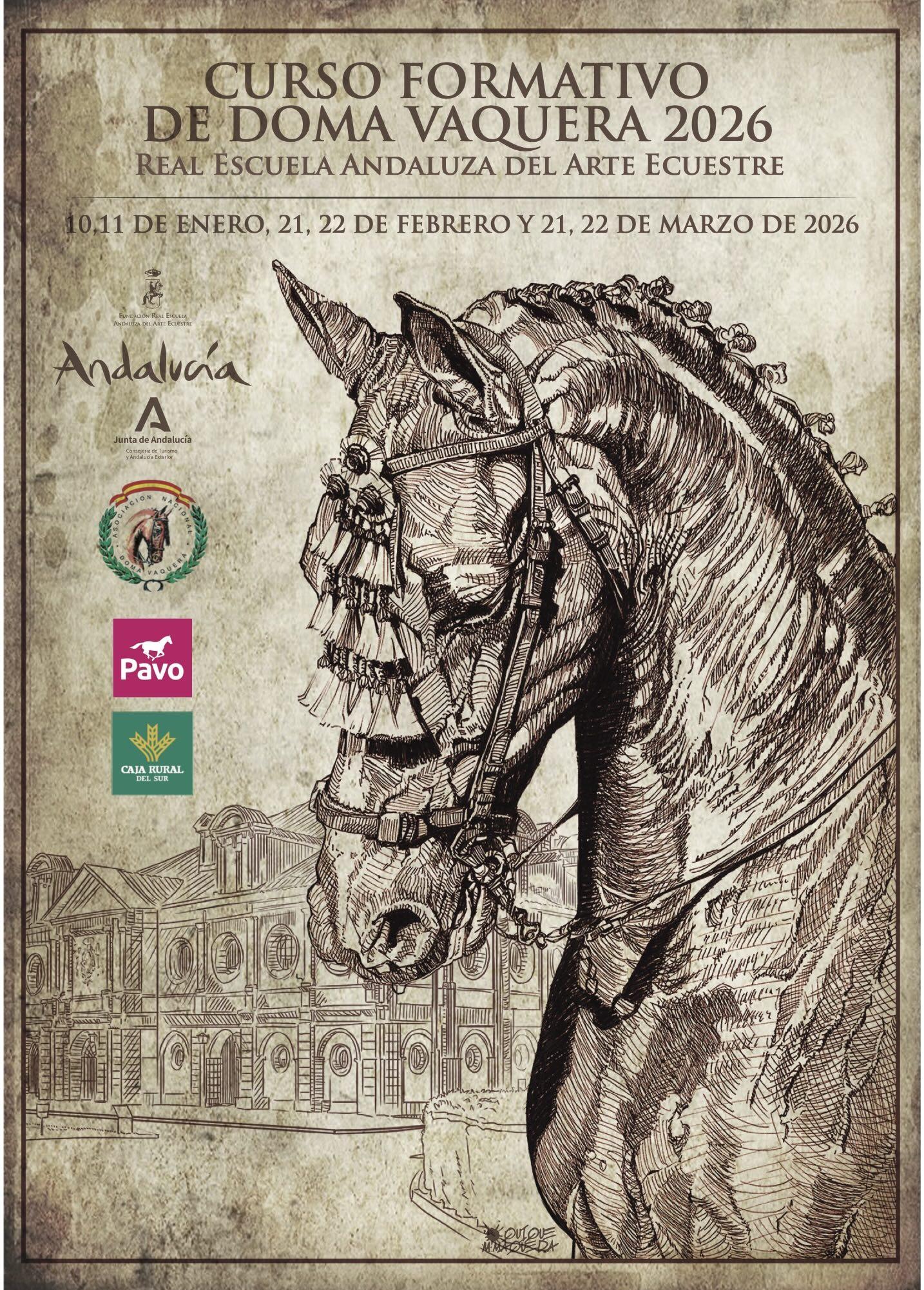 La Real Escuela de Arte Ecuestre de Jerez presenta su nuevo curso formativo de doma vaquera 2026