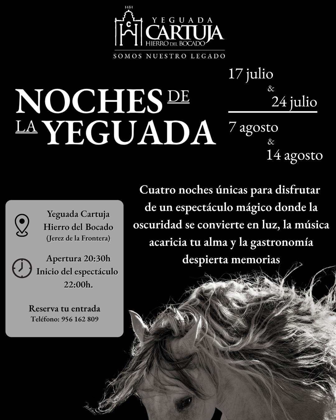 La Yeguada Cartuja Hierro del Bocado de Jerez presenta el calendario de espectáculos 'Noches de la Yeguada 2026'