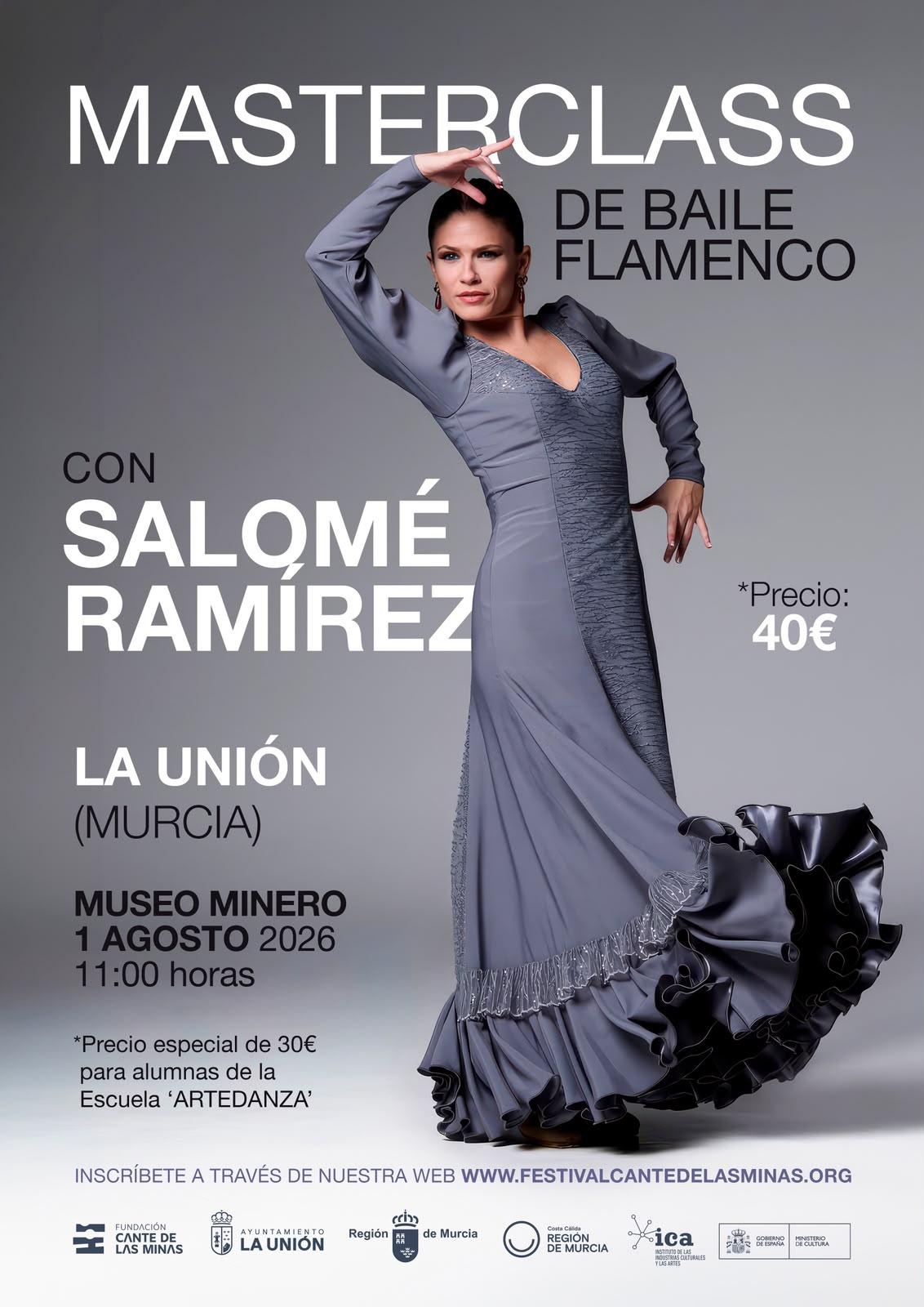 La jerezana Salomé Ramírez, realizará una masterclass de baile flamenco en la 65º edición del Festival Internacional del Cante de las Minas
