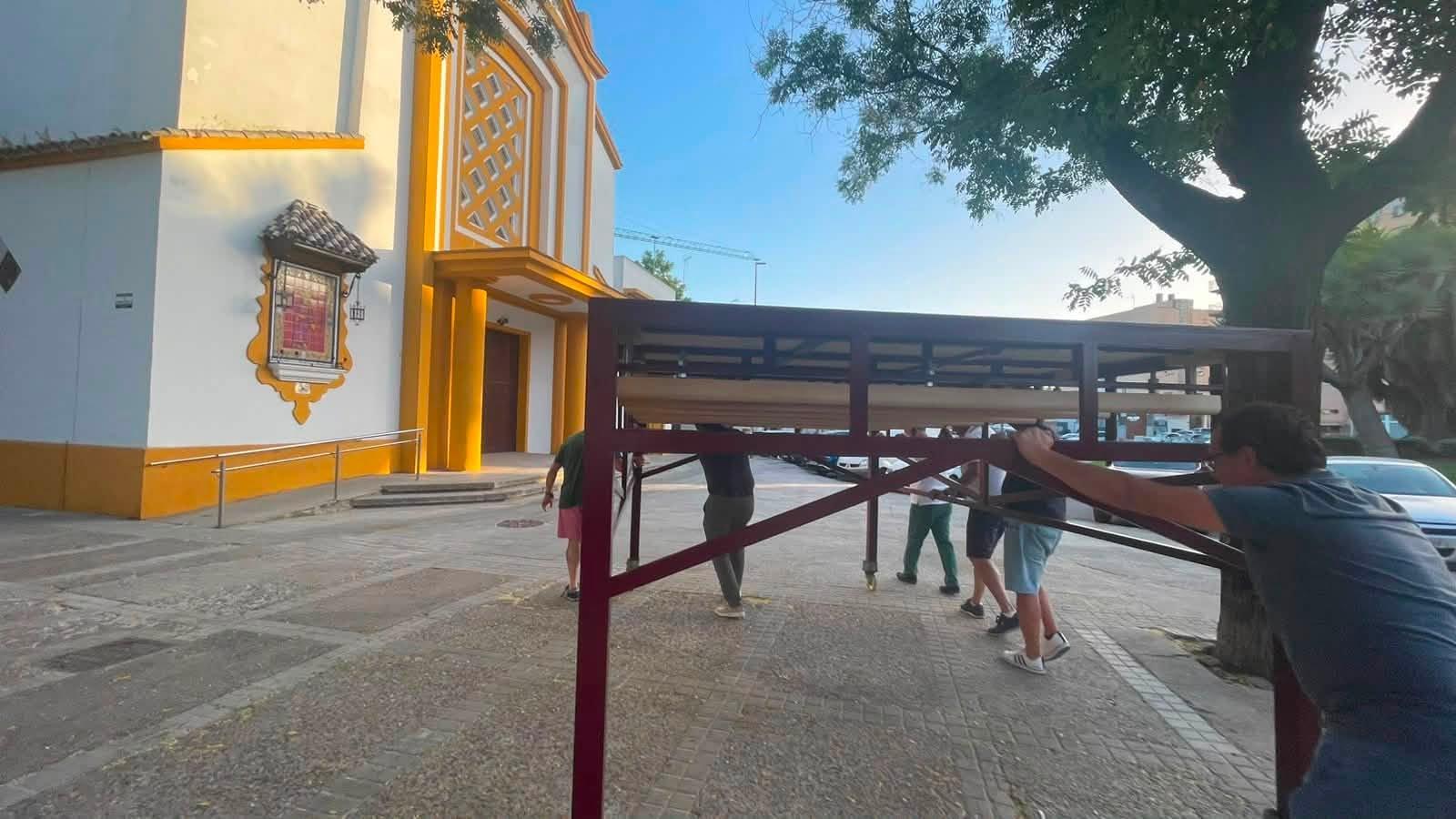 Primeros atisbos del nuevo palio... en Santa Ana