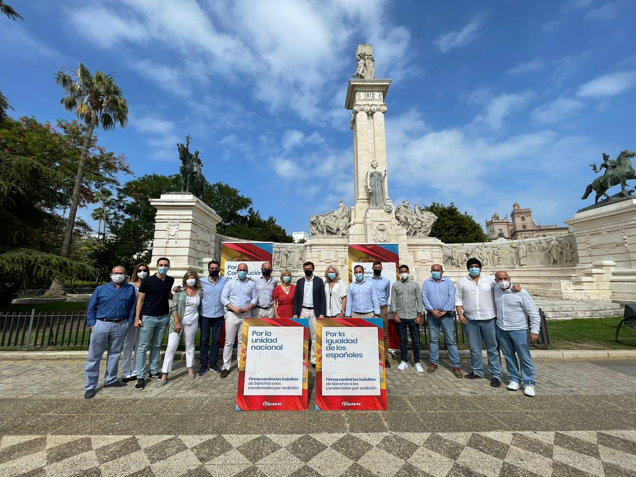 El PP de Jerez asiste al acto central contra los indultos de Pedro Sánchez en la provincia