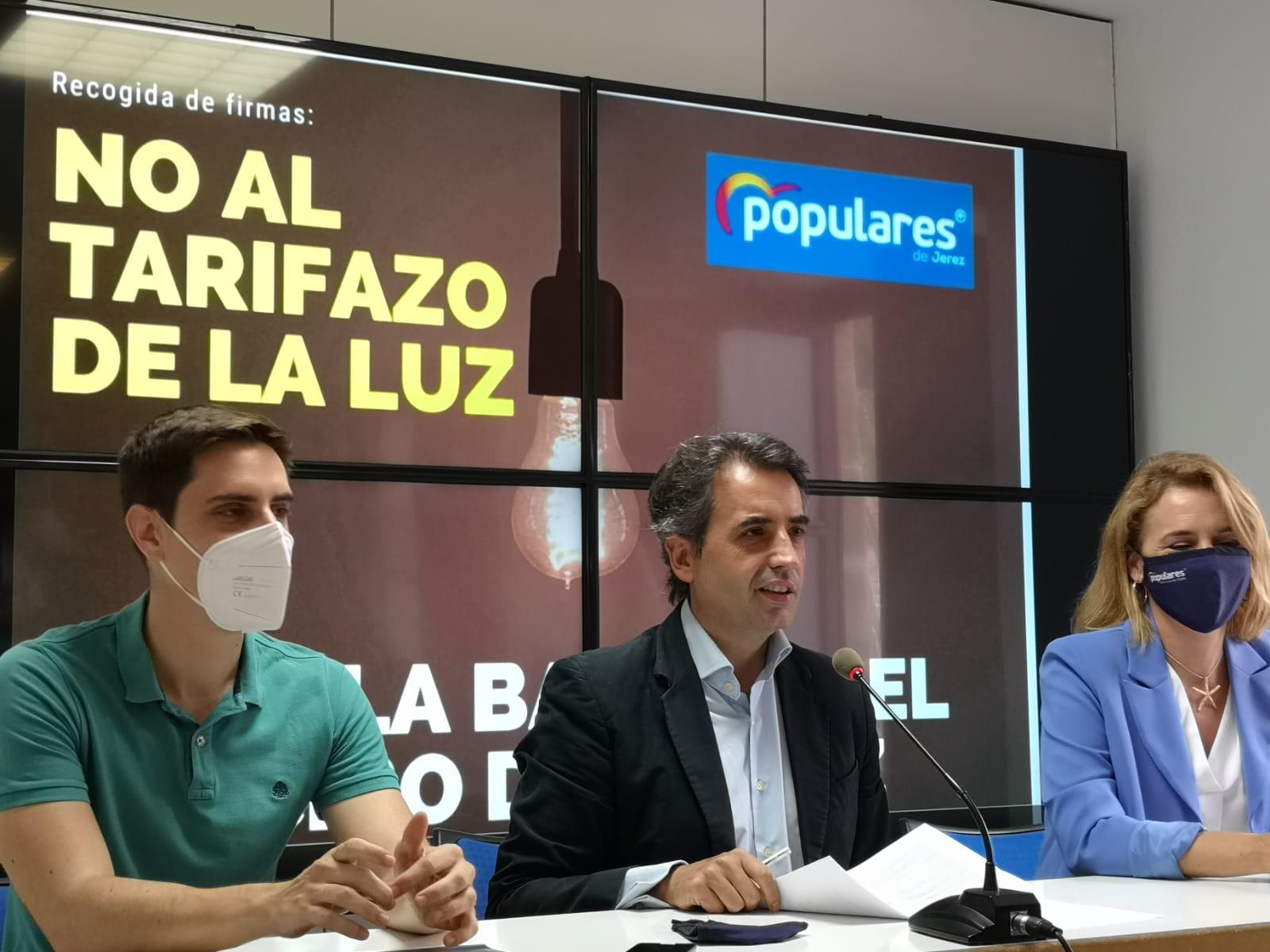 El PP saldrá a la calle para recoger el rechazo de los jerezanos al tarifazo de la luz de PSOE y Podemos