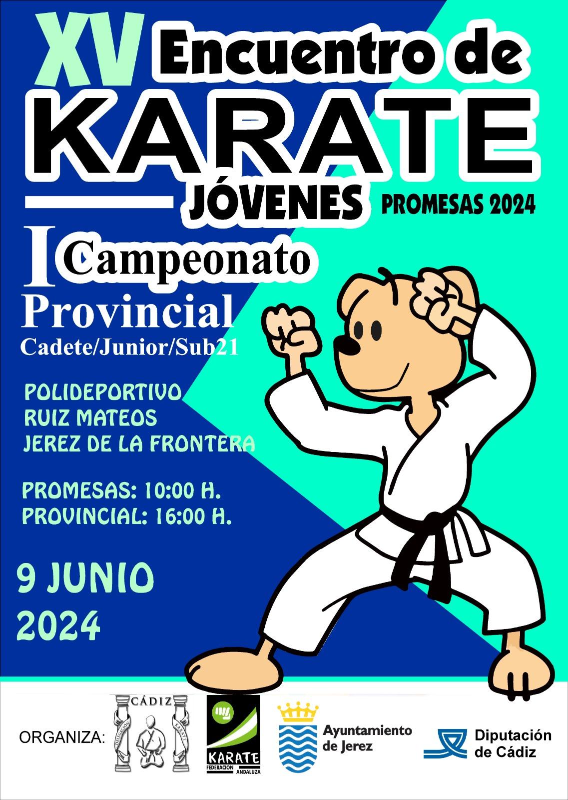 Más de 400 karatekas asisten al XV Encuentro de Jóvenes Promesas y al I Campeonato Provincial en el Pabellón Ruiz Mateos