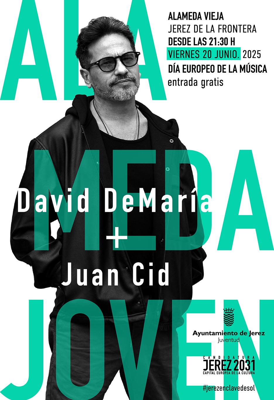 Jerez acoge el Festival Alameda Joven el 20 de junio con David DeMaría y Juan Cid en cartel