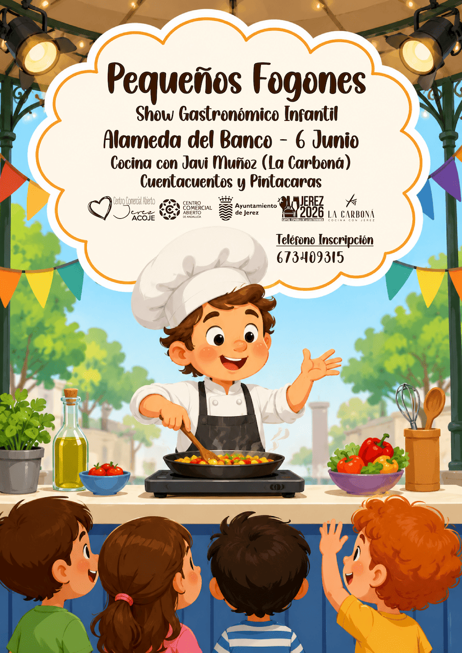 Jerez acogerá una jornada gastronómica infantil en la Alameda del Banco con talleres, cuentacuentos y animación familiar