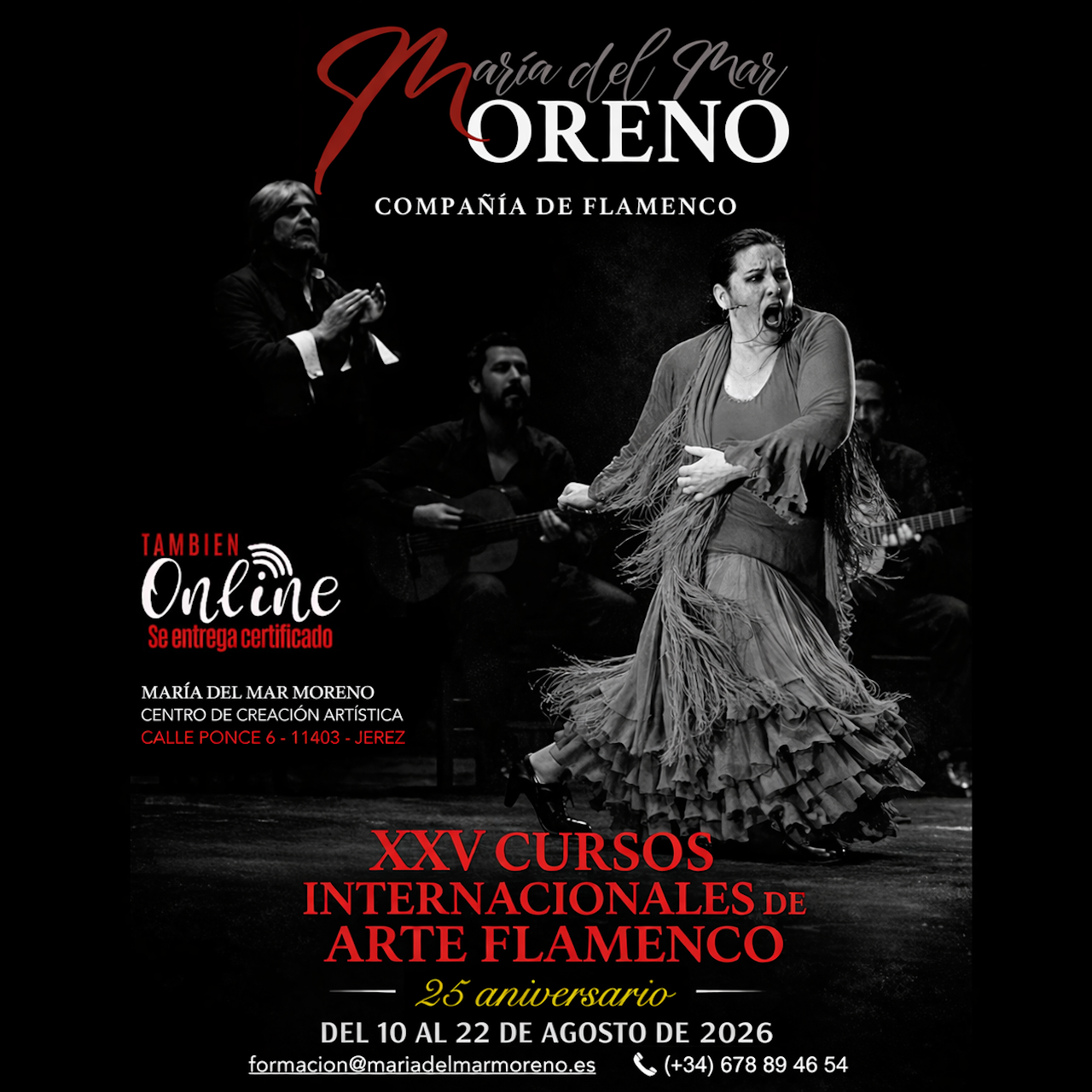 Los Cursos Internacionales de Arte Flamenco de Mª del Mar Moreno en Jerez celebran su 25 aniversario