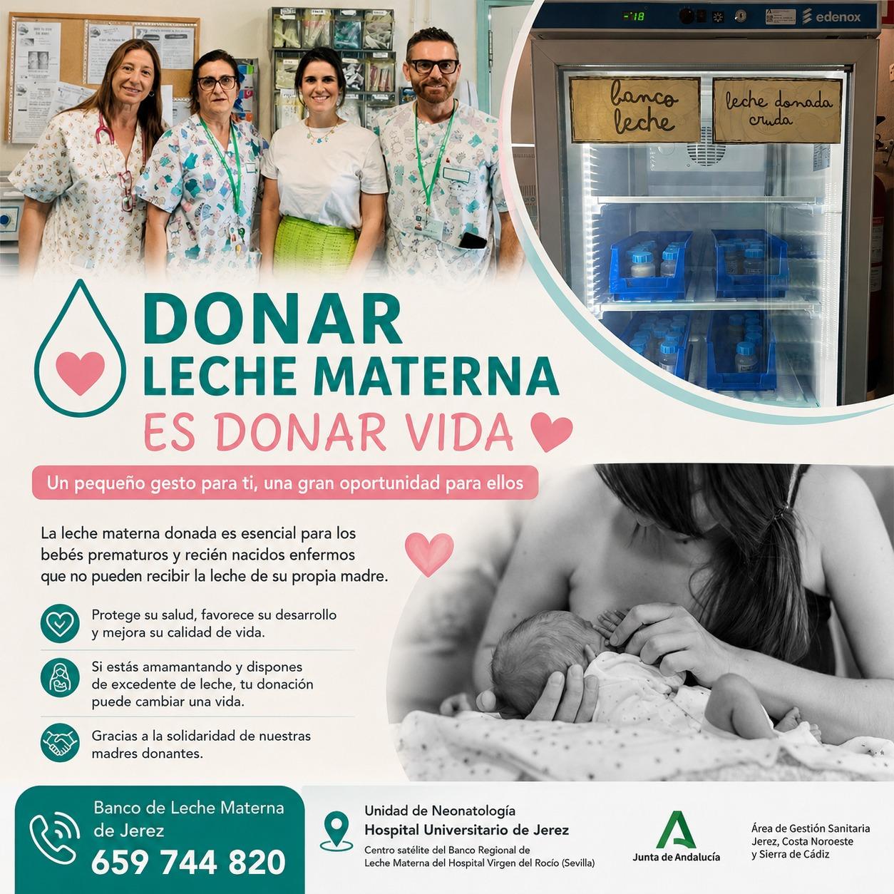 El Hospital de Jerez impulsa una campaña para fomentar la donación de leche materna 