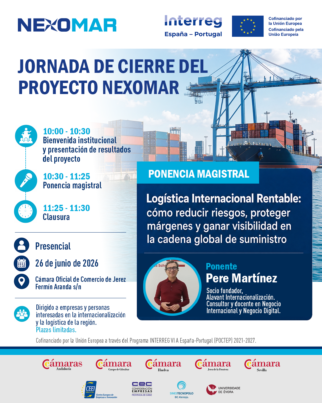 La Cámara de Comercio de Jerez clausura el proyecto europeo Nexomar