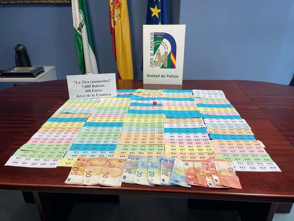 Requisados más de 7.000 boletos de lotería ilegal en Jerez