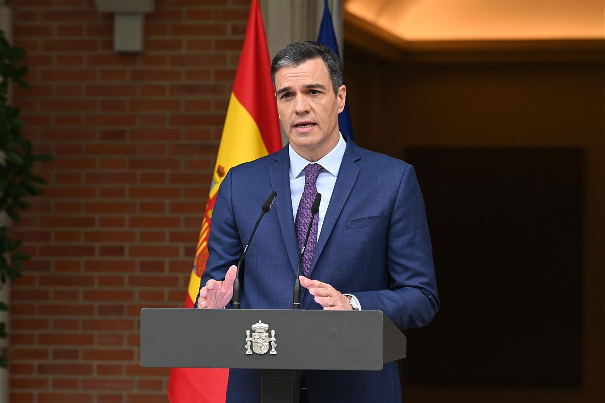 El presidente Pedro Sánchez anuncia la convocatoria de Elecciones Generales para el 23 de julio