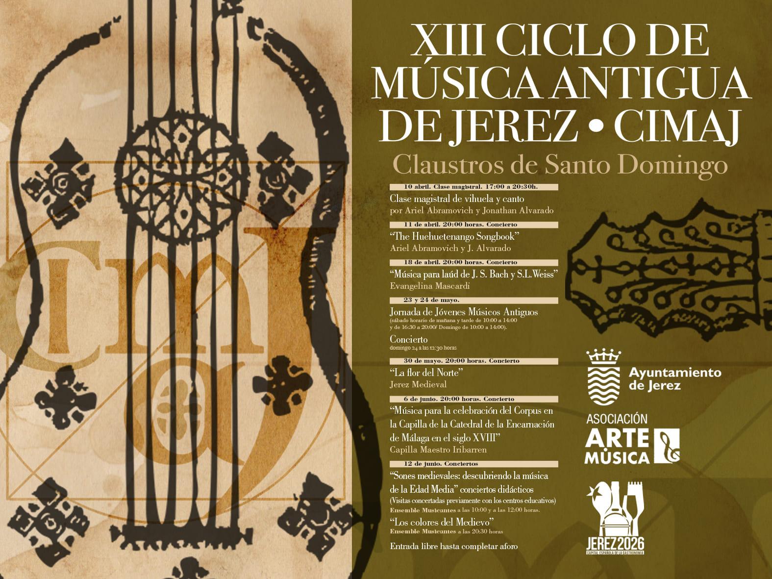 Los Claustros de Santo Domingo de Jerez, escenario este domingo del concierto de la Jornada de Jóvenes Músicos Antiguos