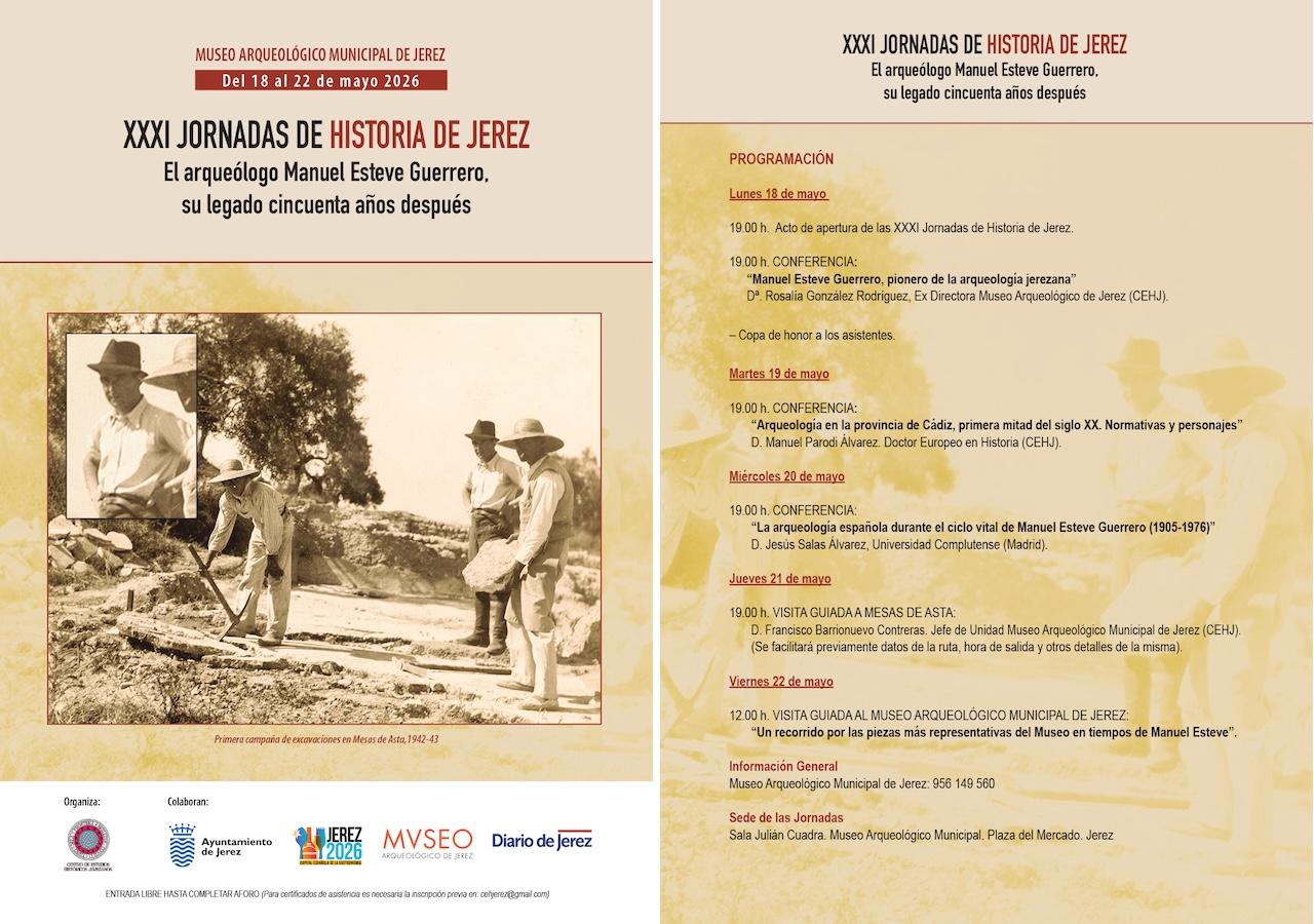 El arqueólogo Manuel Esteve y su legado 50 años después, eje de las XXXI Jornadas de Historia de Jerez 