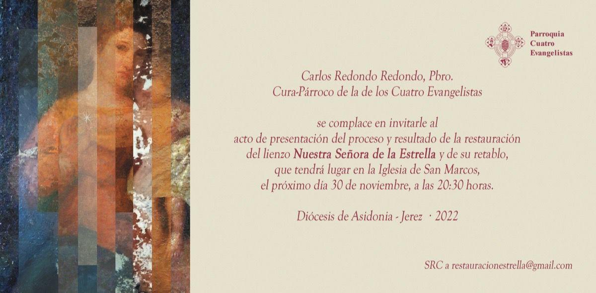 Este miércoles, presentación del lienzo de la Virgen de la Estrella, de San Marcos