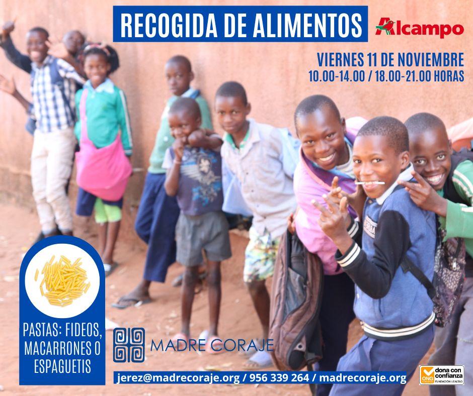 Madre Coraje organiza mañana 11 de noviembre una recogida solidaria de alimentos en Alcampo Jerez