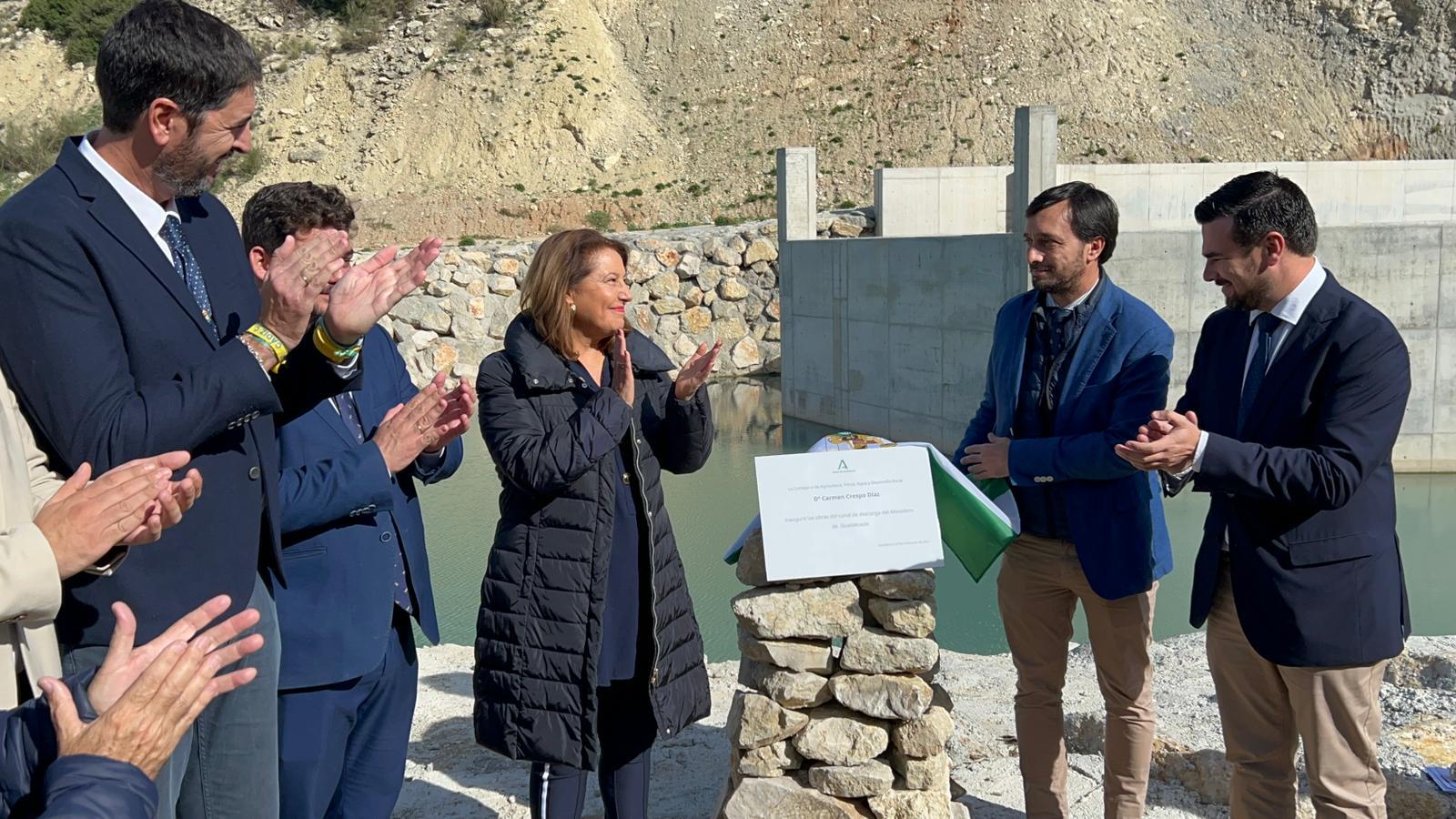La Junta inaugura el canal de descarga del aliviadero de Guadalcacín y dota la presa con un actualizado sistema de alerta