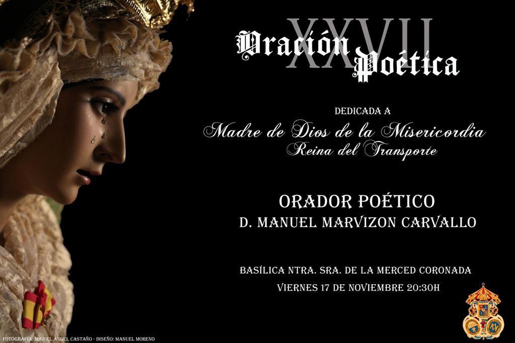 Manuel Marvizón ofrece el viernes la Oración Poética a la Reina del Transporte