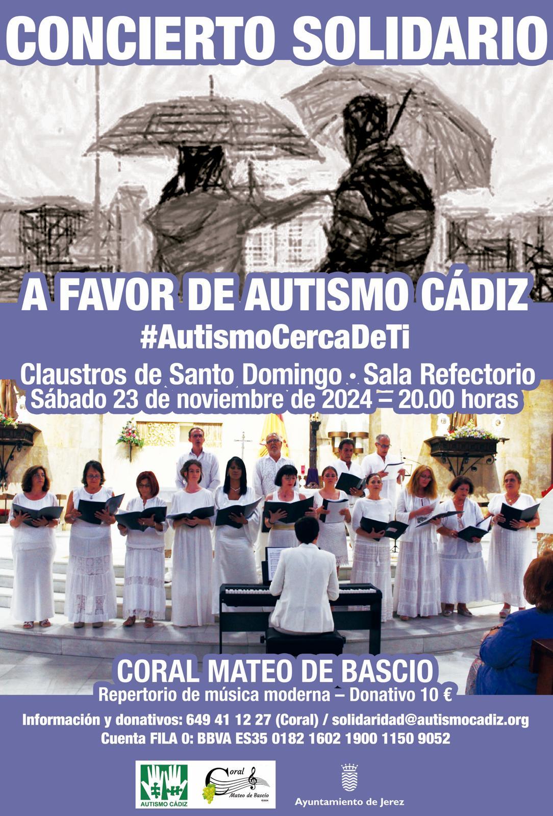 La Coral Mateo de Bascio ofrecerá en Jerez un concierto solidario a favor de Autismo Cádiz