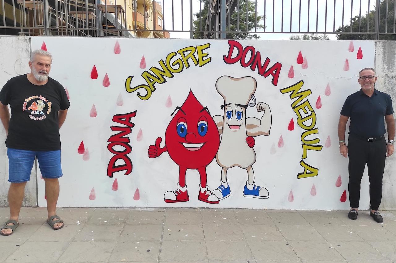 Un segundo mural de Pol Tattoo sirve para difundir en Jerez la campaña de donación de sangre  
