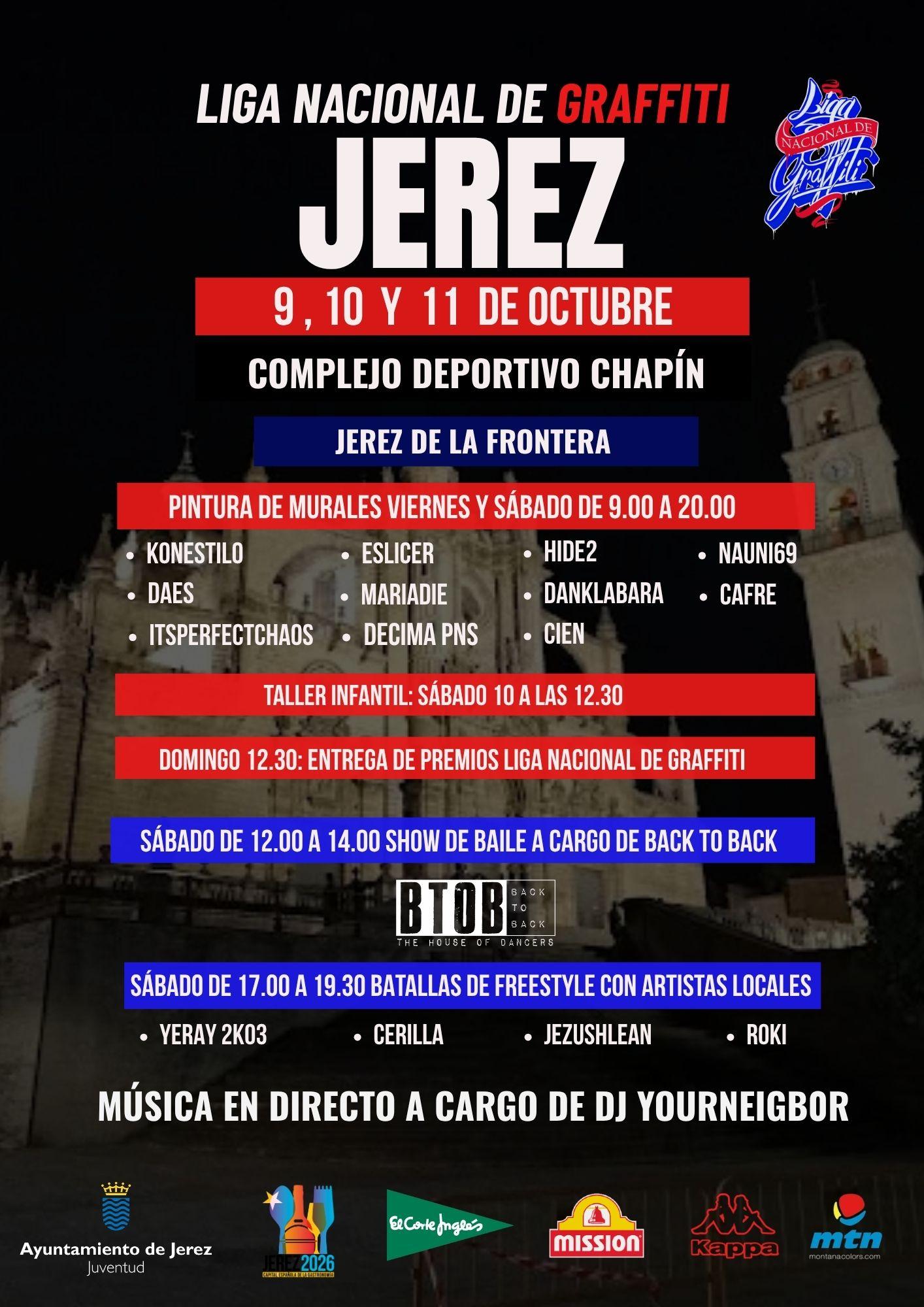Jerez acoge este fin de semana la Liga Nacional de Graffiti con exhibiciones, talleres y batallas de gallos