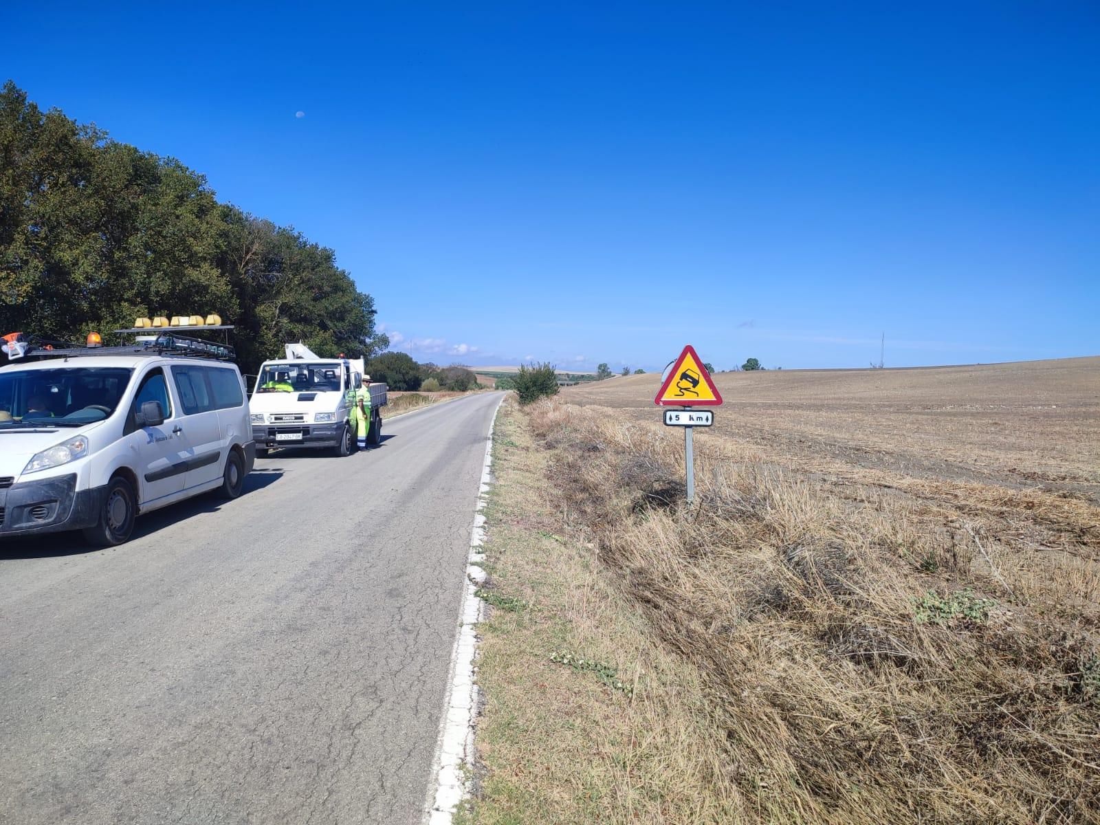 Las Brigadas de Peones Camineros de Diputación ultiman las reparaciones en carreteras de Jerez y alrededores tras el último temporal