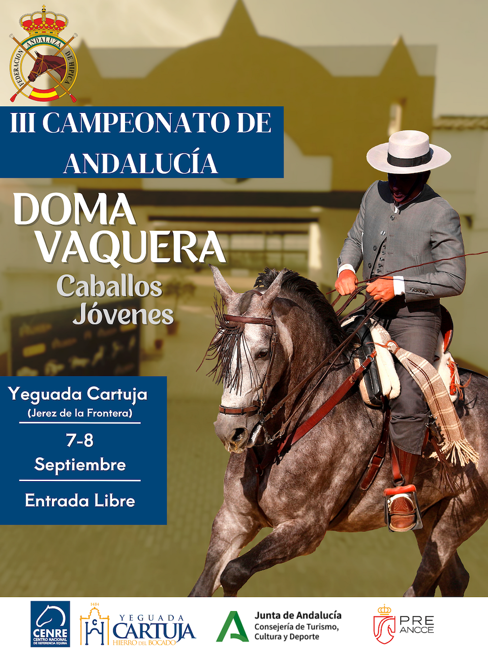 Este fin de semana, III Campeonato de Andalucía de Doma Vaquera (Caballos Jóvenes) en la Yeguada Cartuja de Jerez