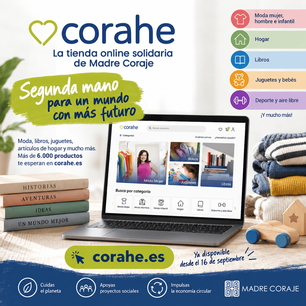 Madre Coraje lanza Corahe, su nueva tienda online para dar una segunda vida a miles de artículos