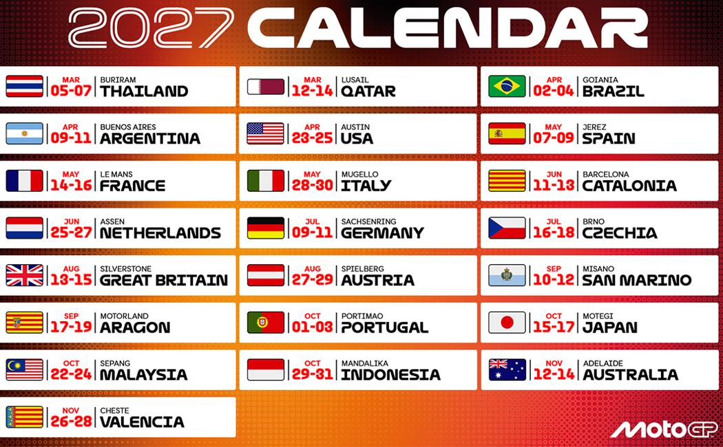 El GP de España de Motociclismo de Jerez se disputará los días 7, 8 y 9 de mayo de 2027